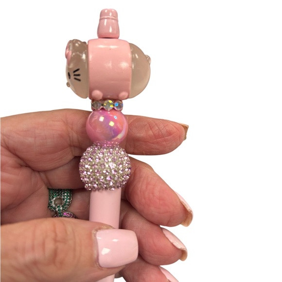 HELLO KITTY Fancy Pink Handmade Beaded Pen BLINGY! - Picture 3 of 6